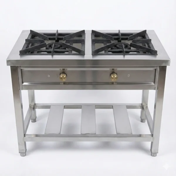 Commercial High-Pressure 2-Burner Stainless Steel